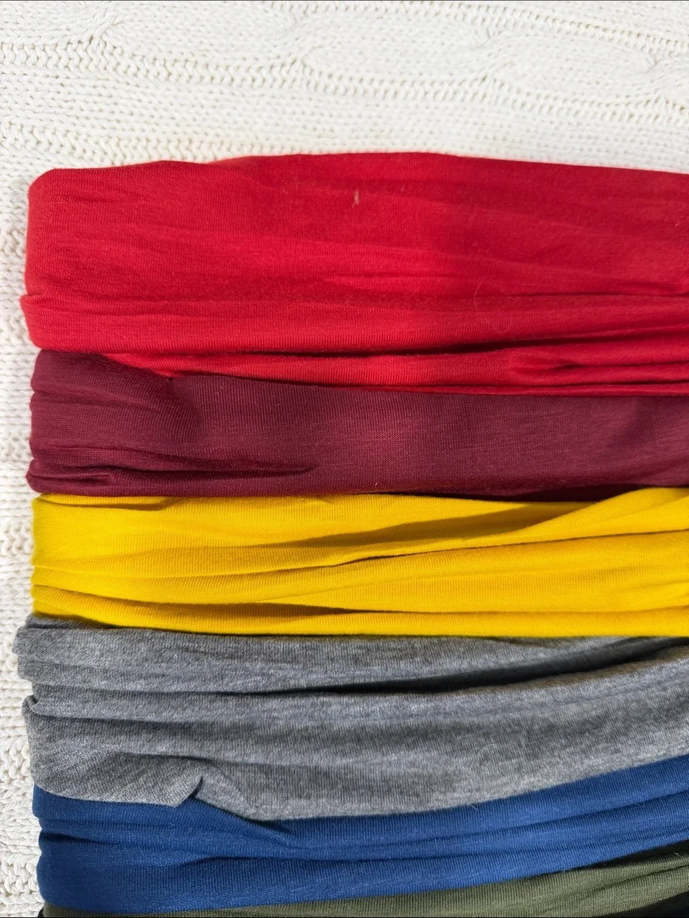 Assorted Knit Fabric headband Bundle in Mustard, Navy, Green, Red & More